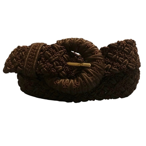 Brown Bohemian Style Medium Woven Material Belt - Picture 1 of 6